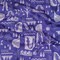 1 Yard Stretch Cotton Sateen Purple Illustrative Symbols Indigo For It Print Fabric